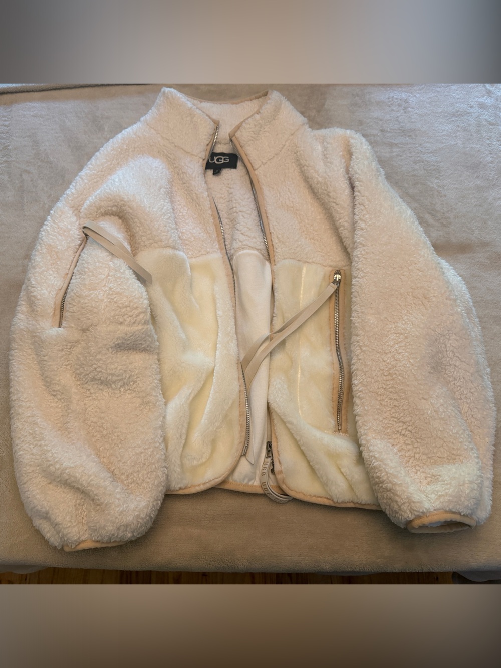 UGG Cozy Cream Teddy Zip Jacket